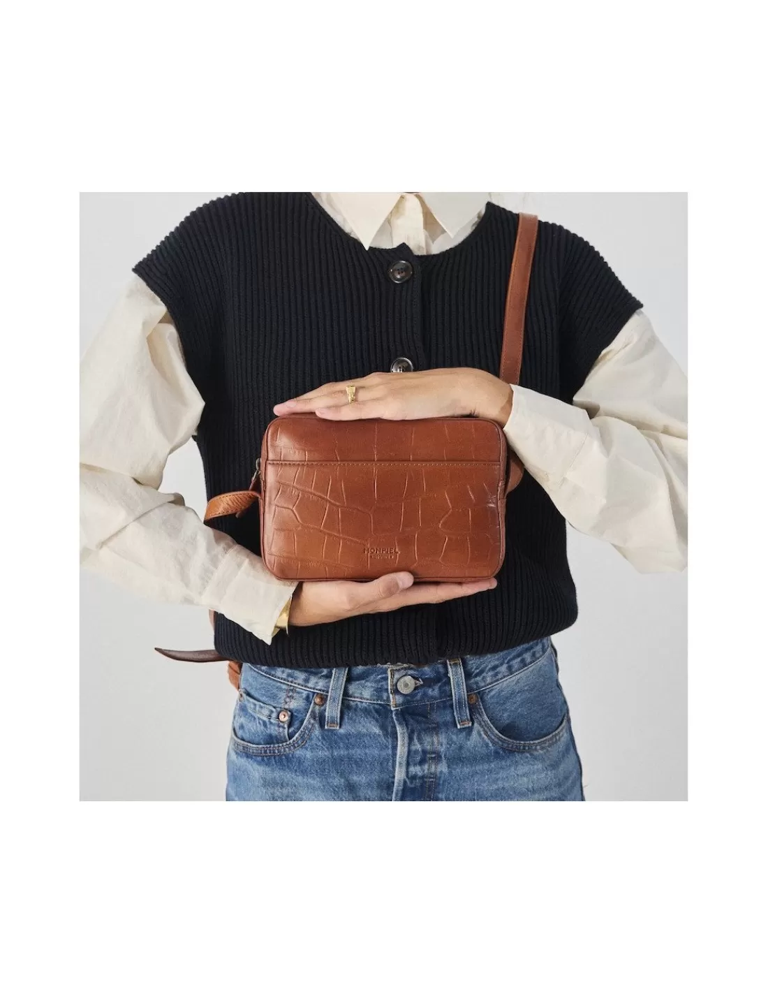 Mujer MONPIEL Bolsos De Piel Pequeños | Bolsos Piel Mujer*Bolso Bandolera de Piel Coco