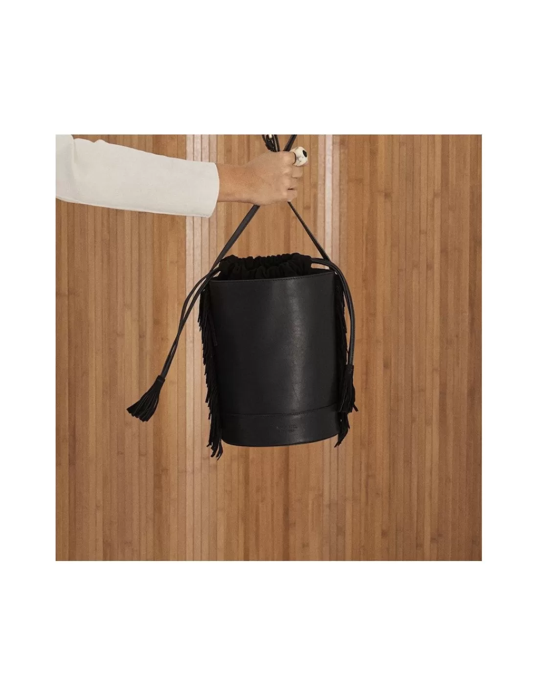 Mujer MONPIEL Bolsos De Piel Grandes | Bolsos Piel Mujer*Bolso de Cubo de piel con Flecos Grande Roma