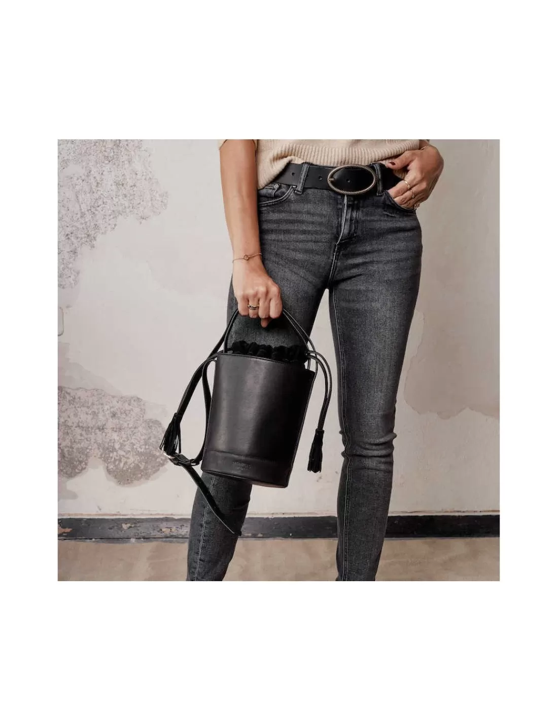 Mujer MONPIEL Bolsos De Piel Pequeños | Bolsos Piel Mujer*Bolso Redondo Cubo Pequeno